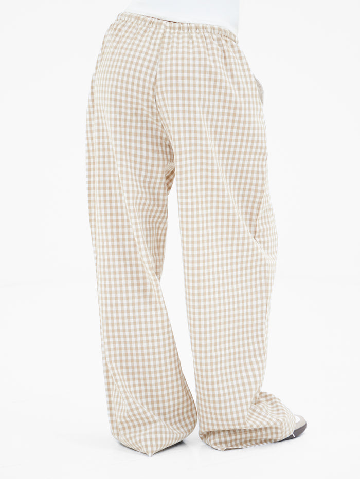 Lottie Gingham Trousers - Tan