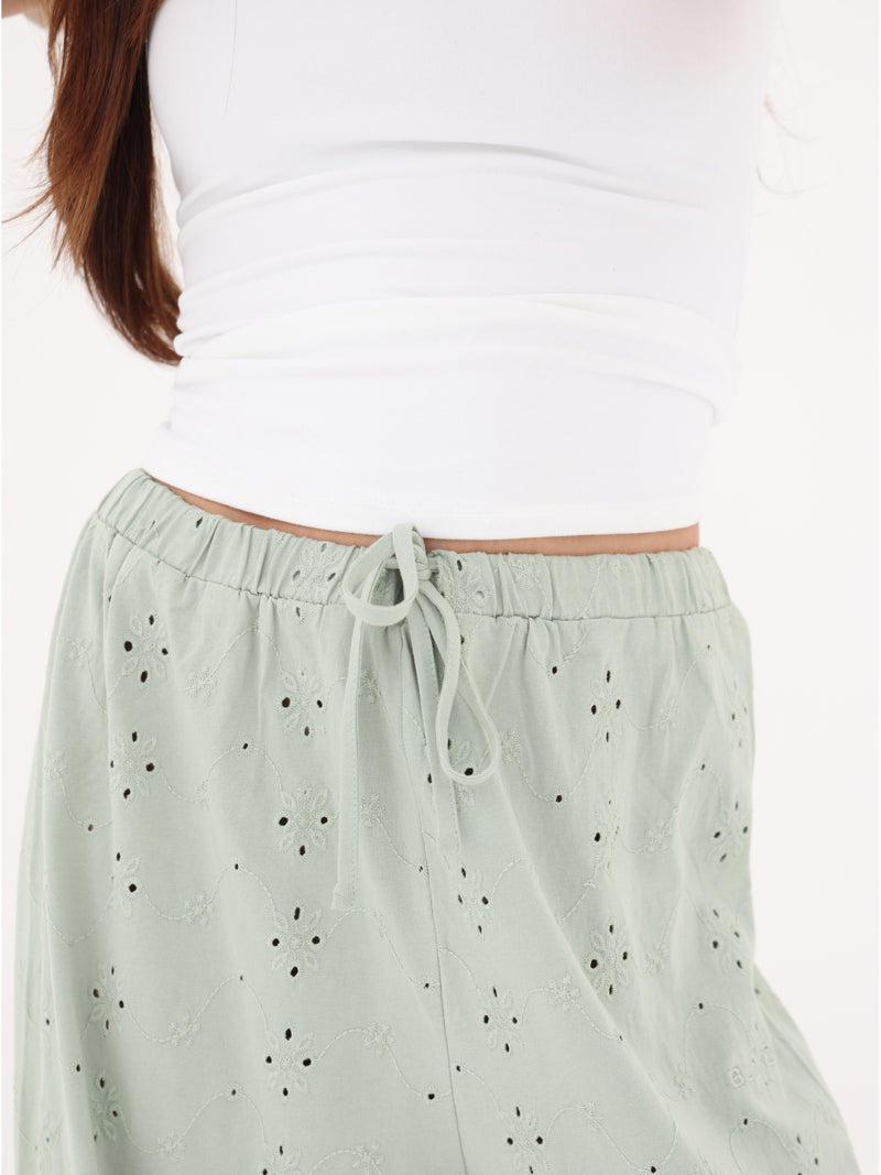Amina Wide Leg Trousers - Sage