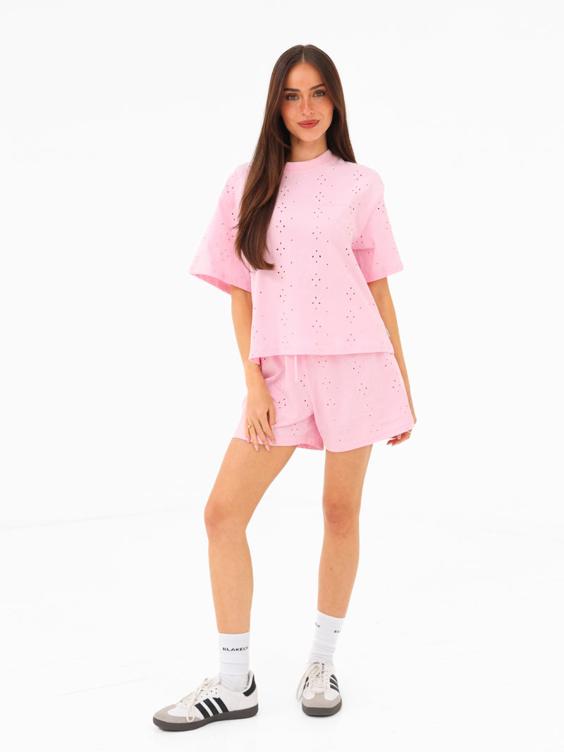 Amina Wide Leg Shorts - Pink