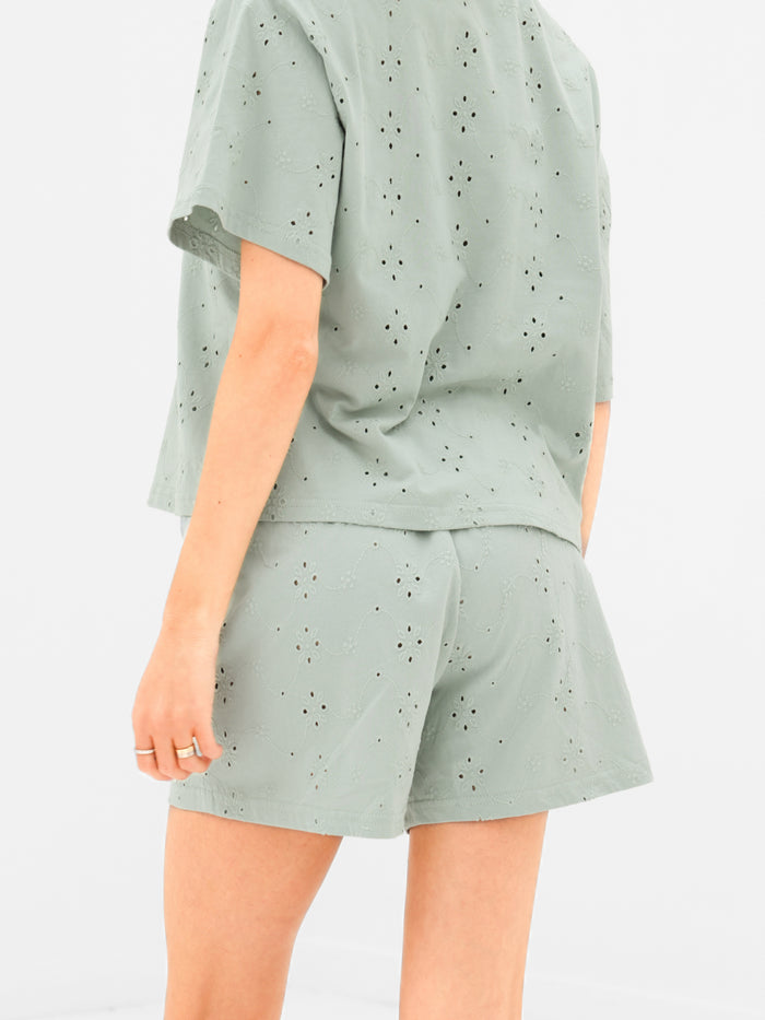 Amina Wide Leg Shorts - Sage