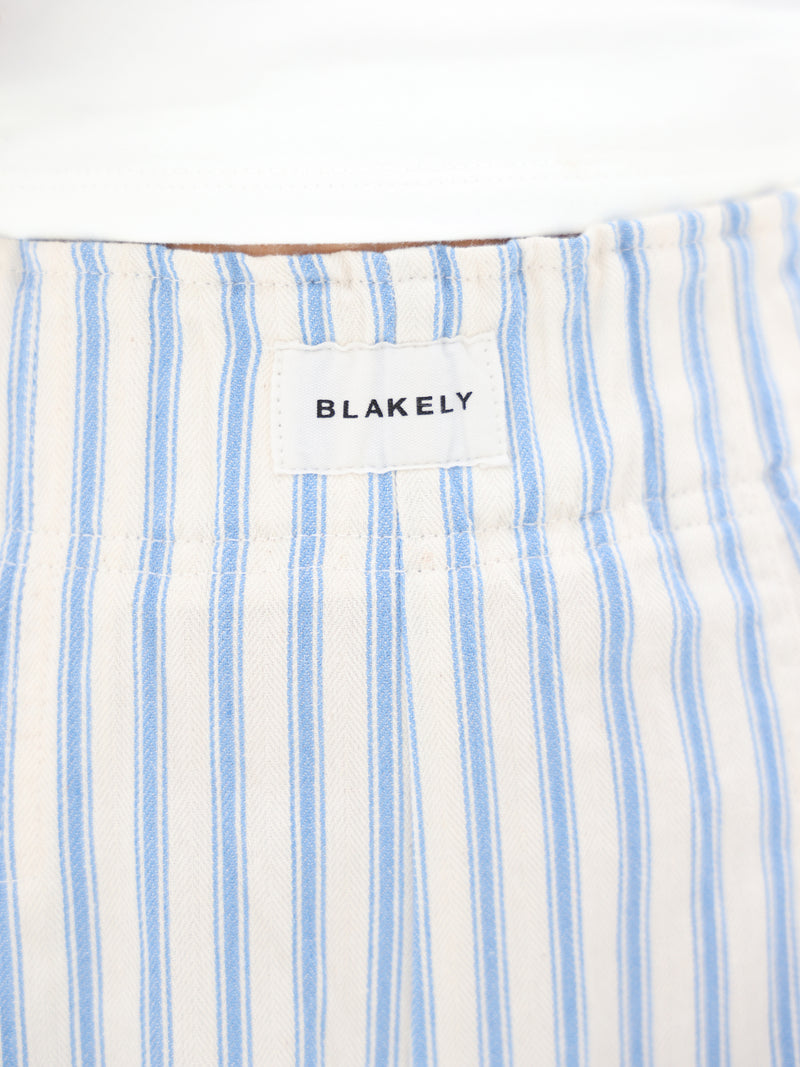 Lou Stripe Trousers - Mid Blue