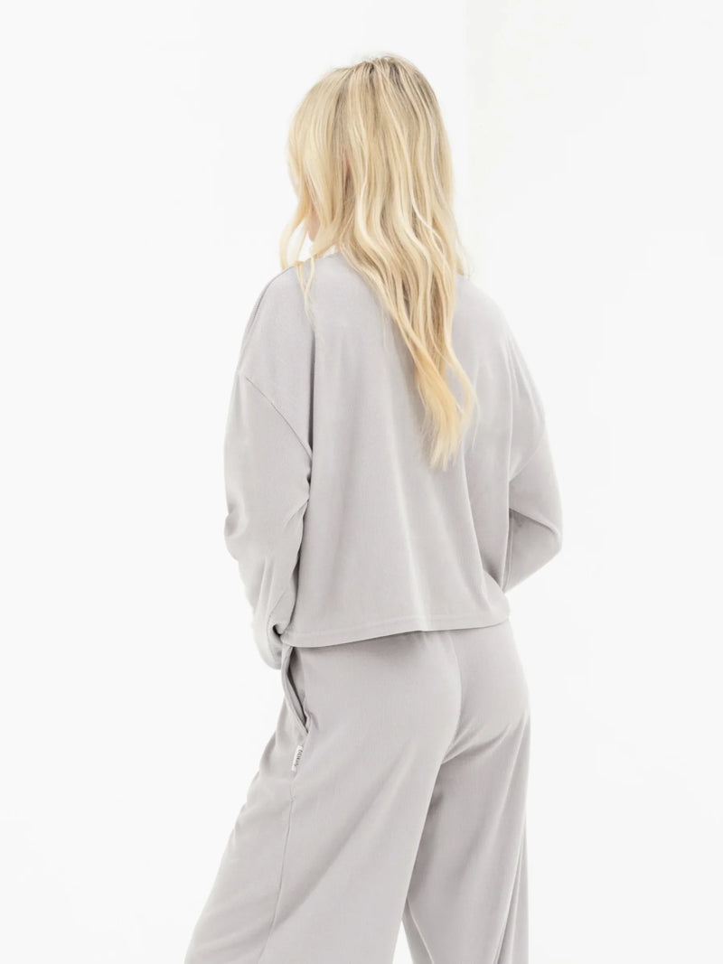 Alma Button Up Cardigan - Light Grey