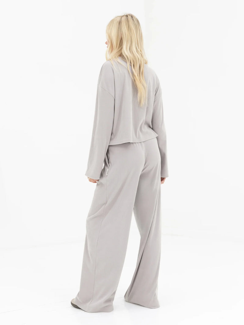 Alma Button Up Cardigan - Light Grey