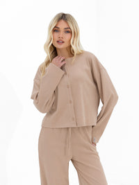 Alma Button Up Cardigan - Tan
