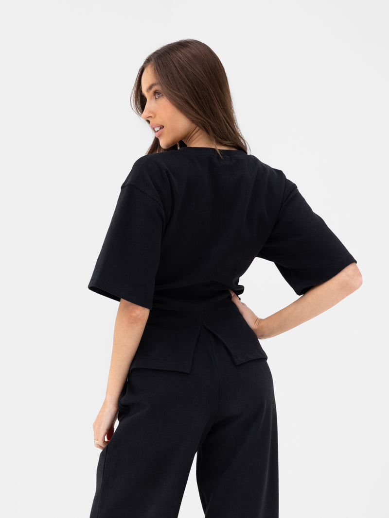 Emmy Cinched T-Shirt - Black