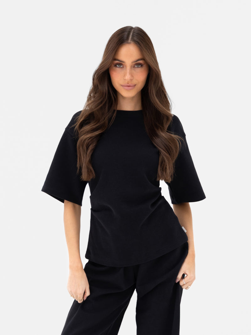 Emmy Cinched T-Shirt - Black