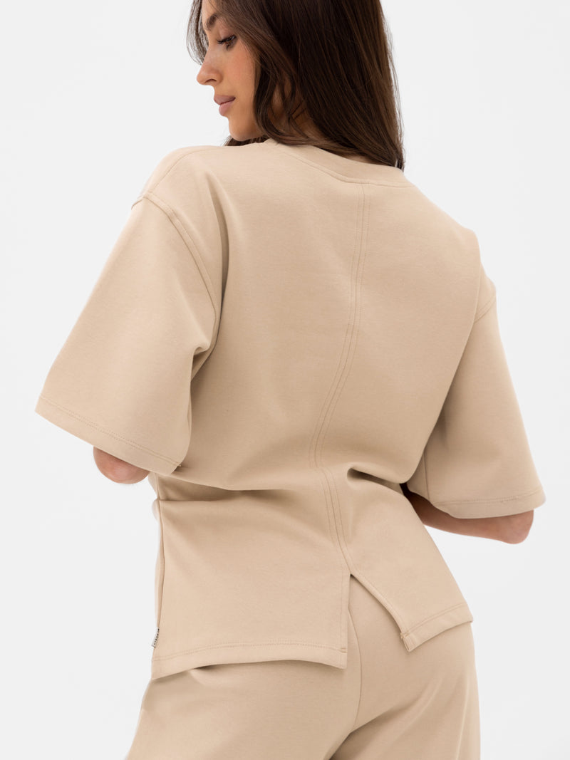 Emmy Cinched T-Shirt - Light Tan