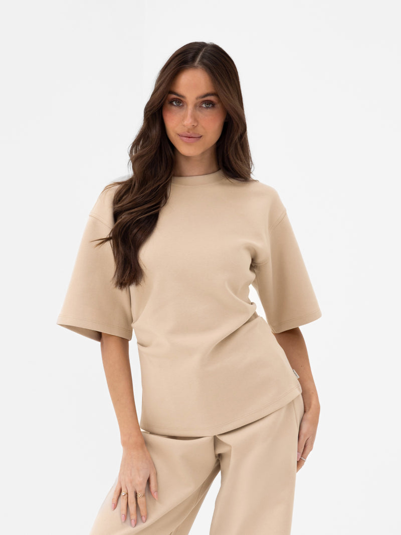 Emmy Cinched T-Shirt - Light Tan