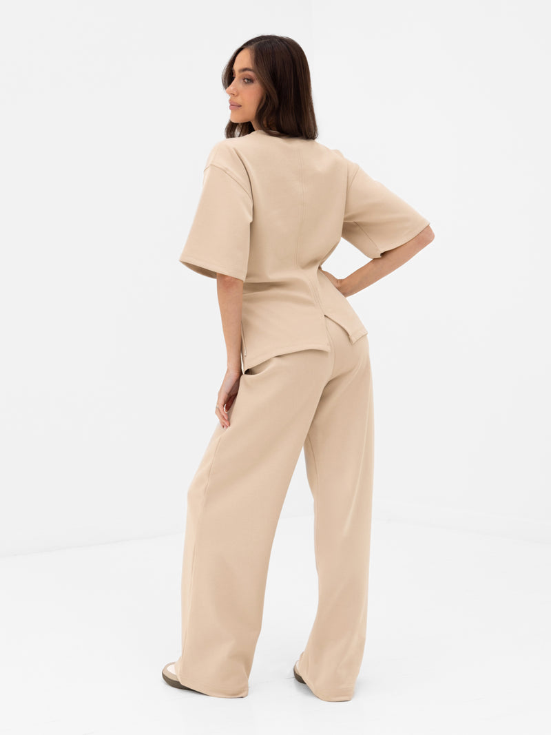 Emmy Cinched T-Shirt - Light Tan