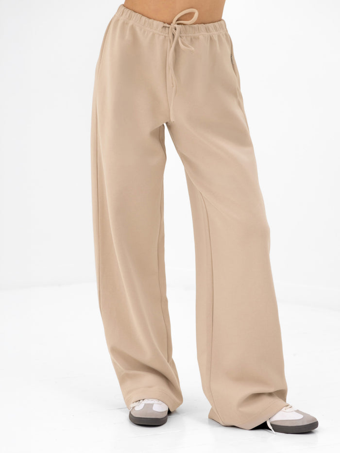 Emmy Wide Leg Trousers - Light Tan