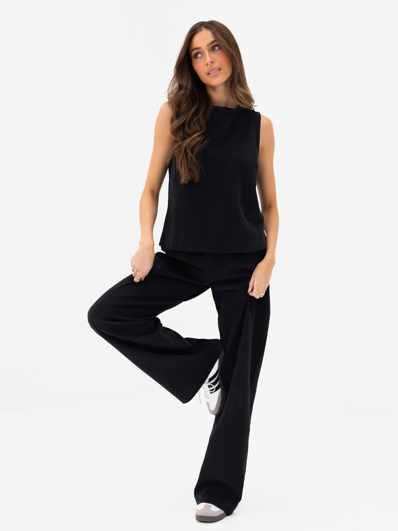 Emmy Button Up Vest - Black