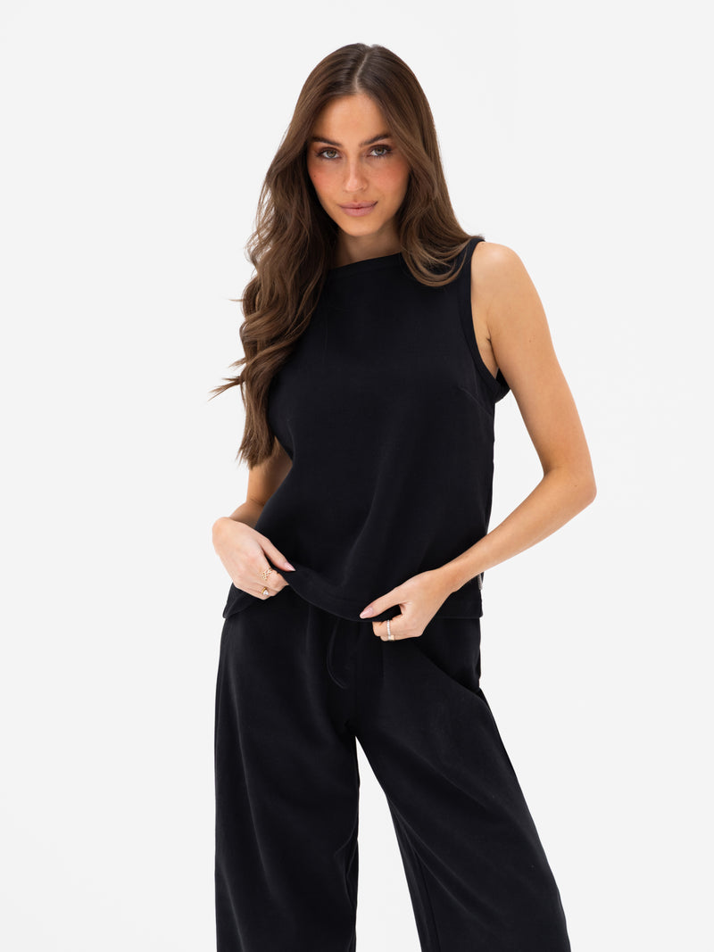 Emmy Button Up Vest - Black