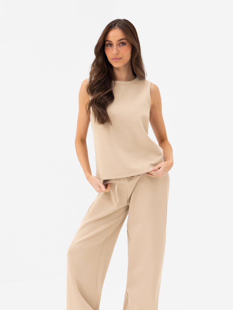 Emmy Button Up Vest - Light Tan