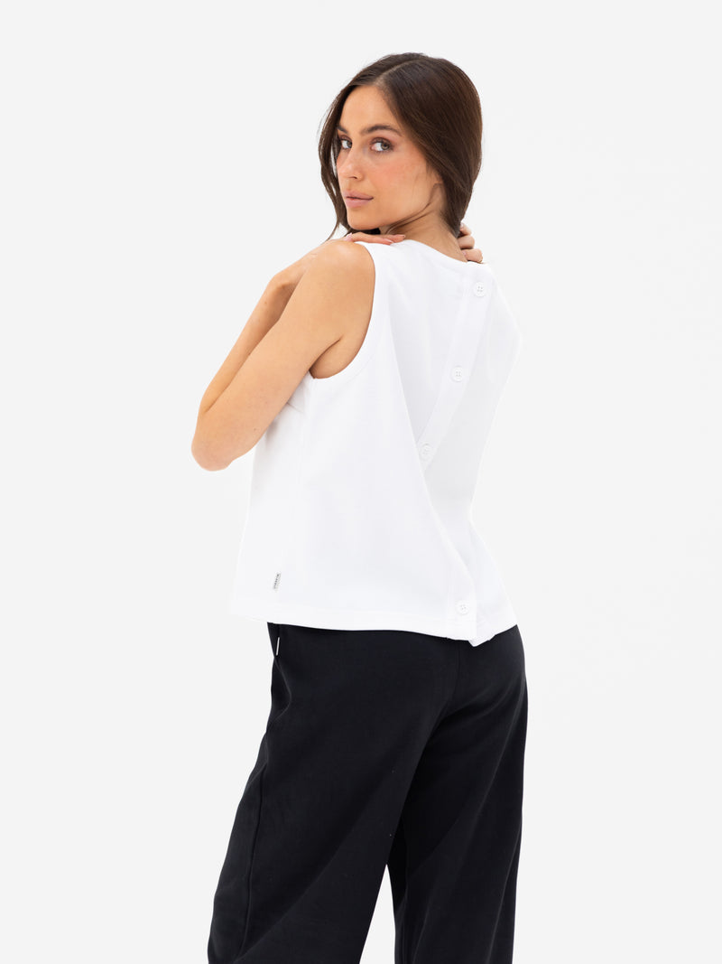 Emmy Button Up Vest - Soft White