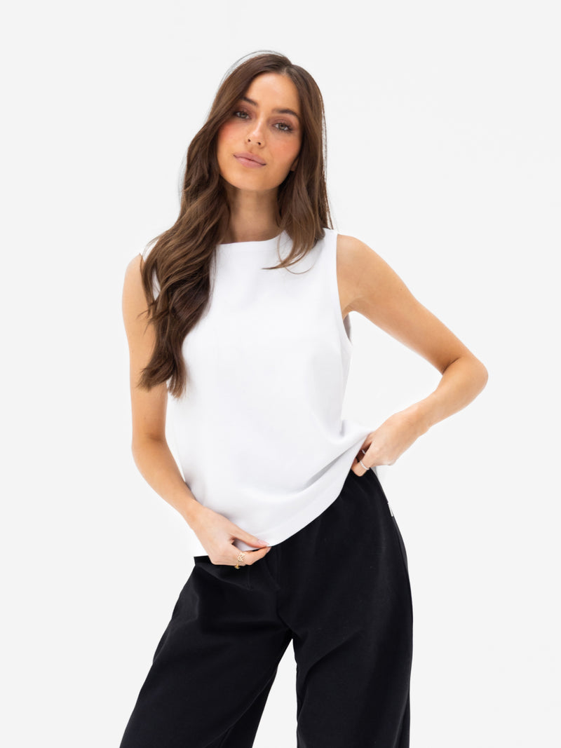 Emmy Button Up Vest - Soft White