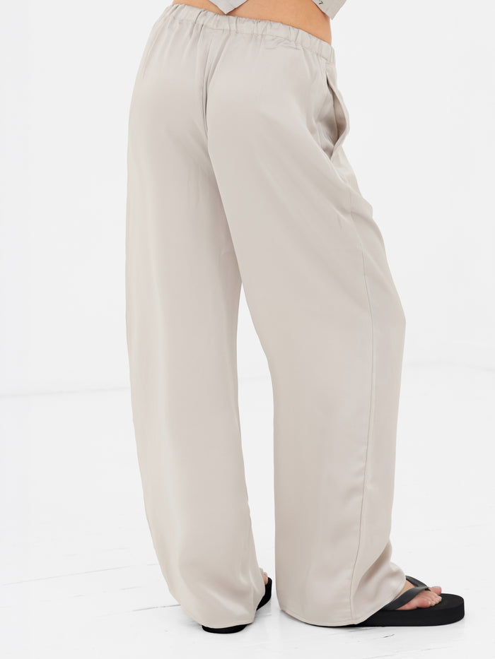 Thalia Satin Trousers - Champagne