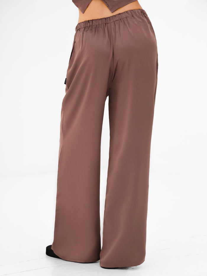 Thalia Satin Trousers - Mauve