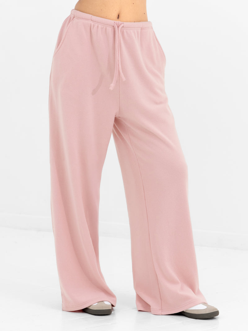 Ebony Wide Leg Trousers - Soft Rose