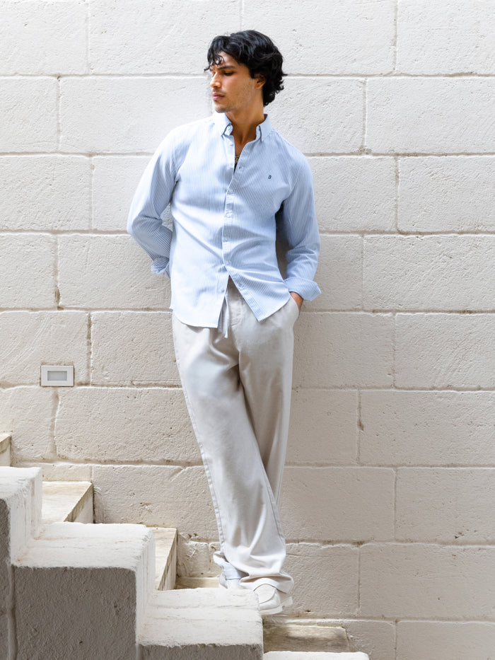 Jude Relaxed Linen Trousers - Light Beige