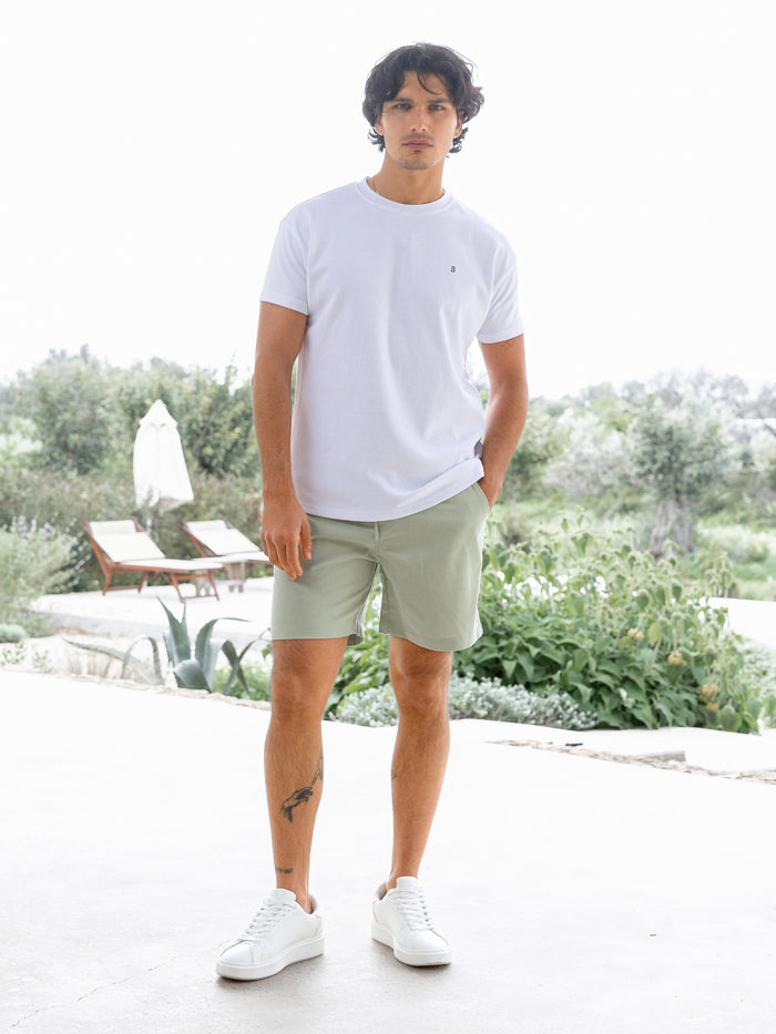 Jude Relaxed Linen Shorts - Sage Green