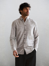 Conrad Long Sleeve Textured Shirt - Dark Grey