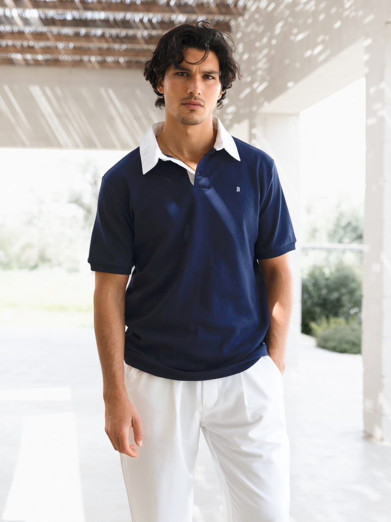 Ander Relaxed Polo Shirt - Navy