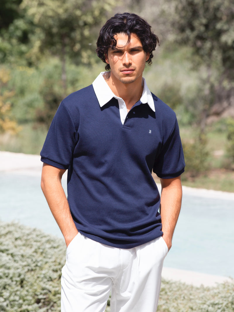 Ander Relaxed Polo Shirt - Navy