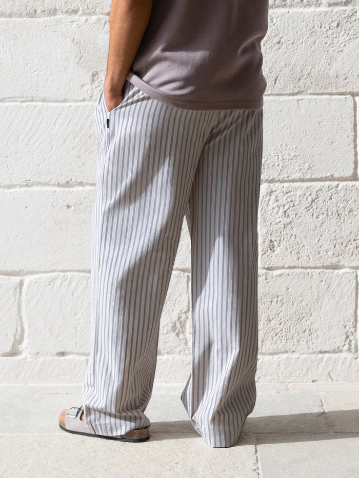 Jonah Relaxed Stripe Trousers - Beige