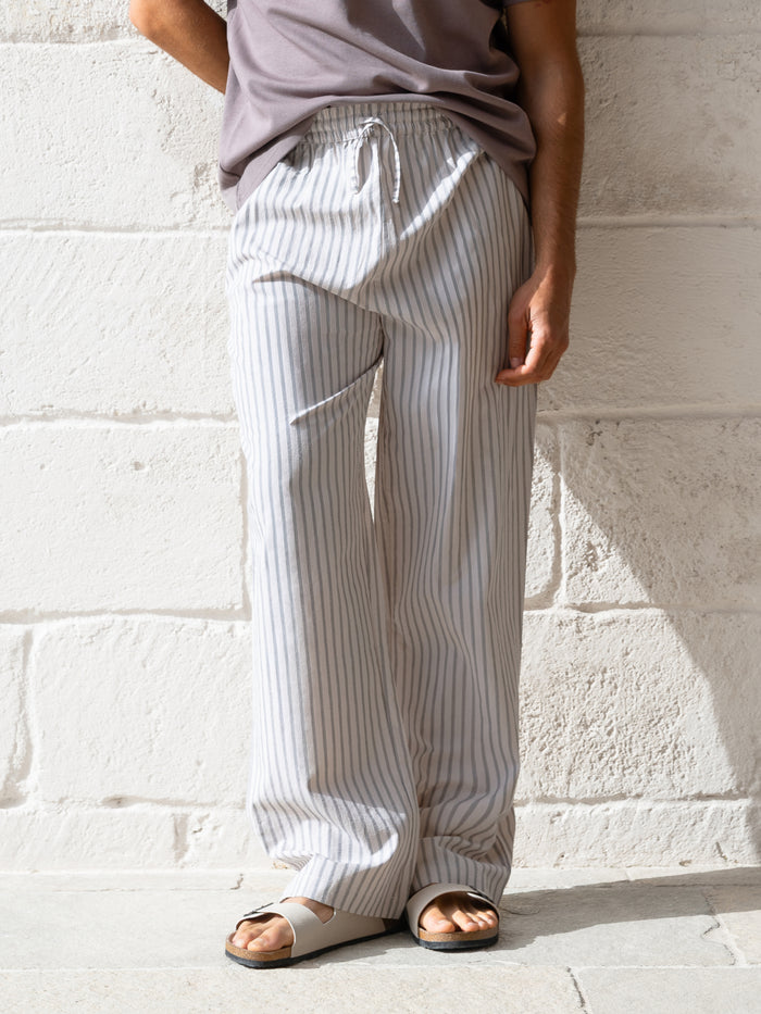Jonah Relaxed Stripe Trousers - Beige