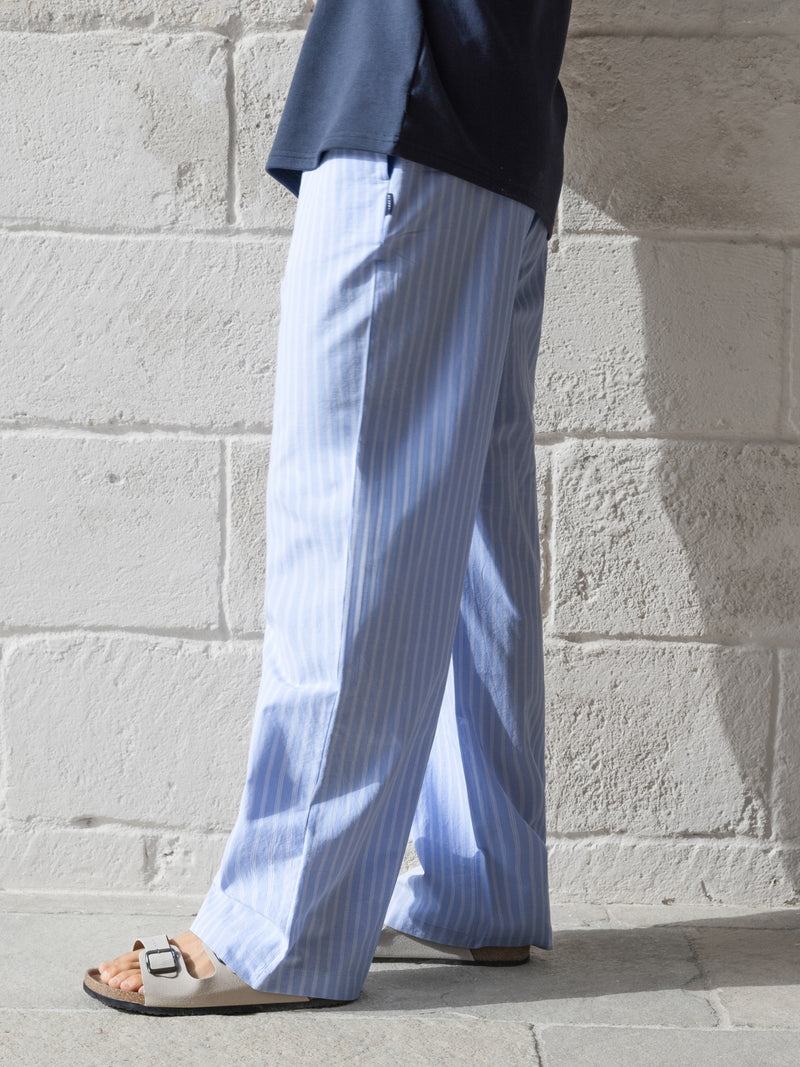 Jonah Relaxed Stripe Trousers - Blue
