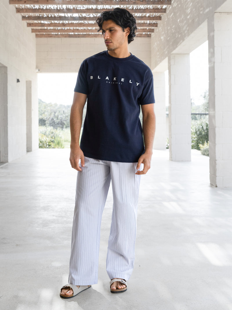 Jonah Relaxed Stripe Trousers - Grey