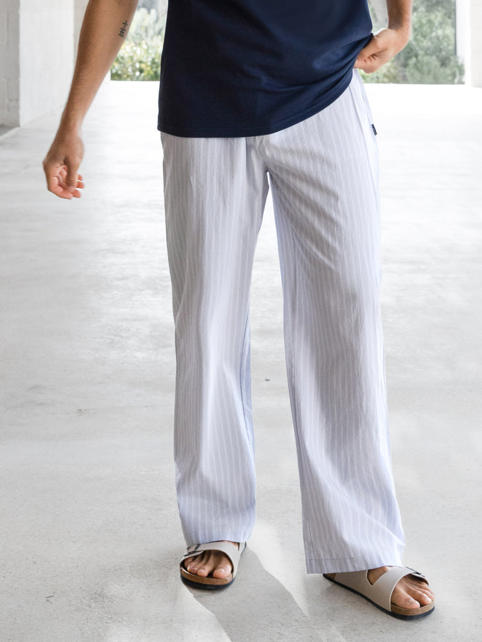 Jonah Relaxed Stripe Trousers - Grey