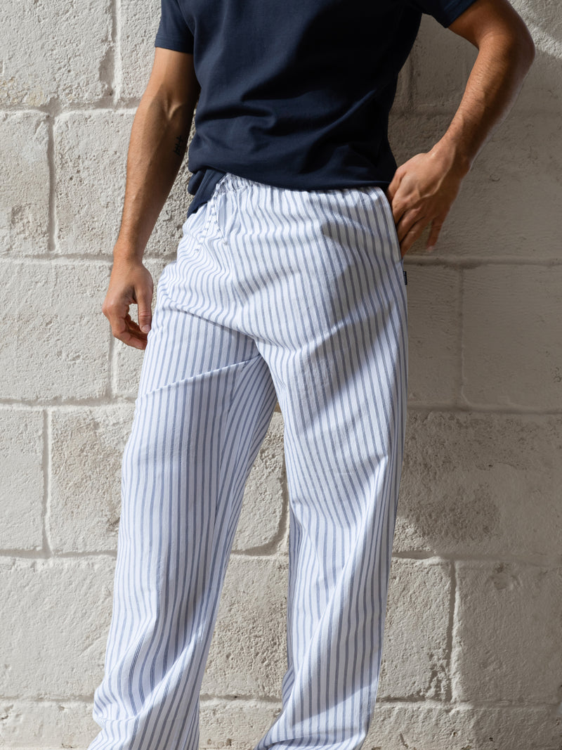 Jonah Relaxed Stripe Trousers - White