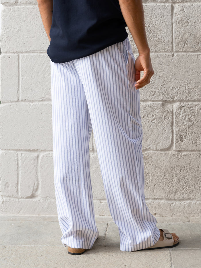 Jonah Relaxed Stripe Trousers - White