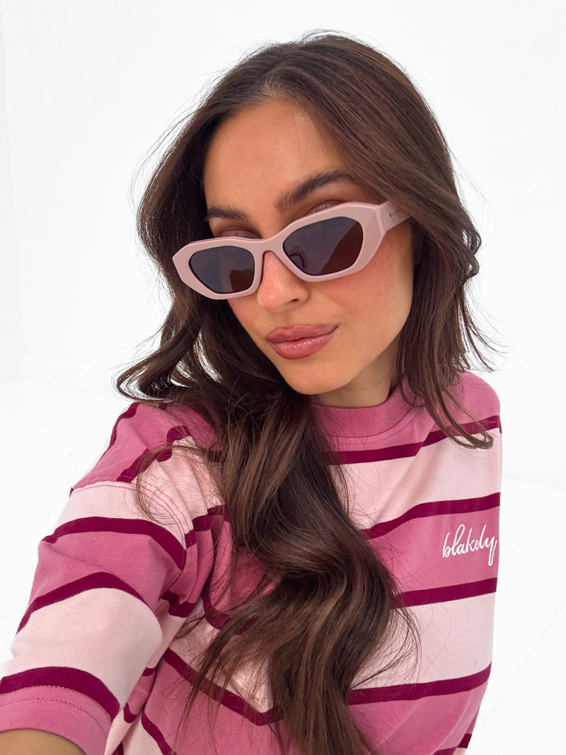 Skye Oversized Stripe T-Shirt - Hot Pink Mix