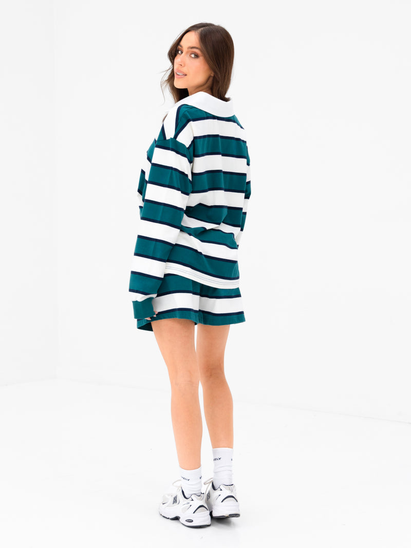 Skye Stripe Shorts - Green Mix