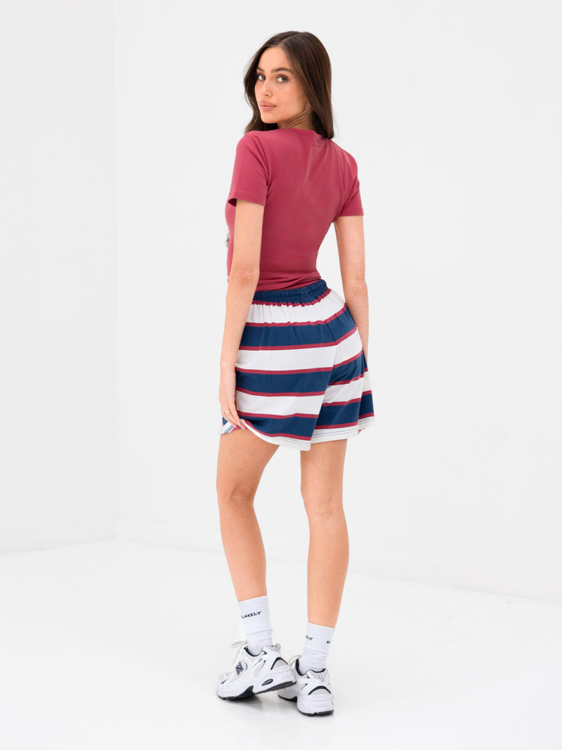 Skye Stripe Shorts - Red Mix