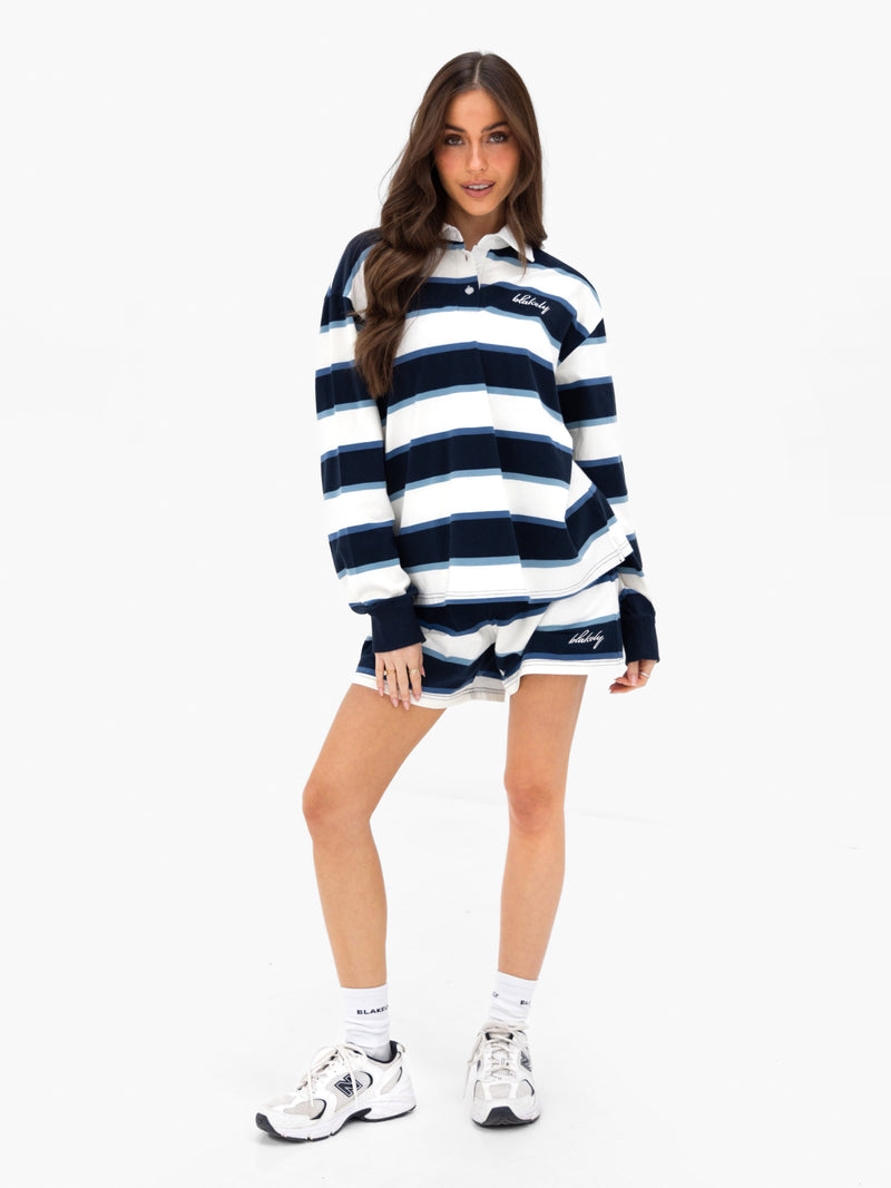 Skye Stripe Shorts - Navy Mix