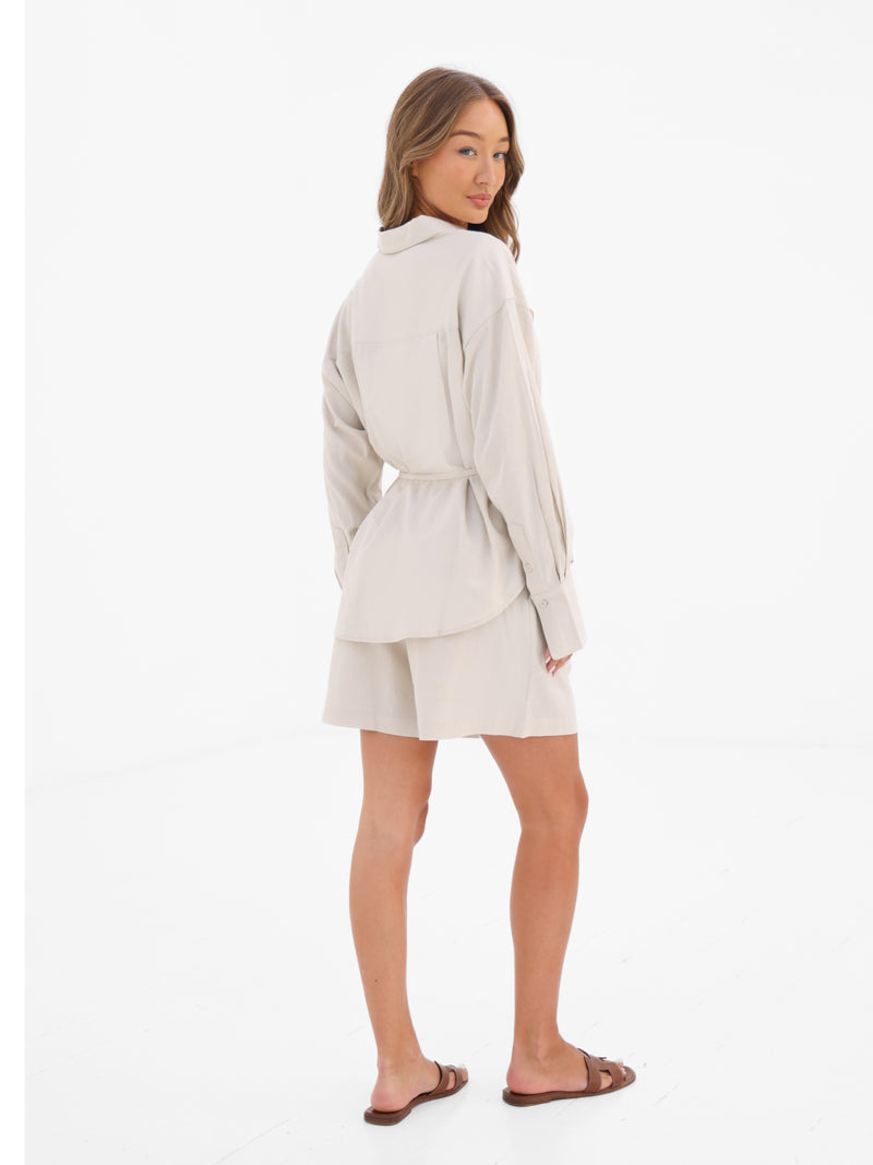 Alessia Linen Shorts - Off White