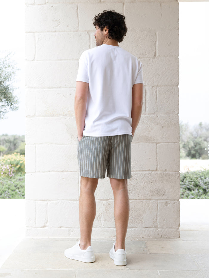 Lyon Relaxed Stripe Shorts - Brown