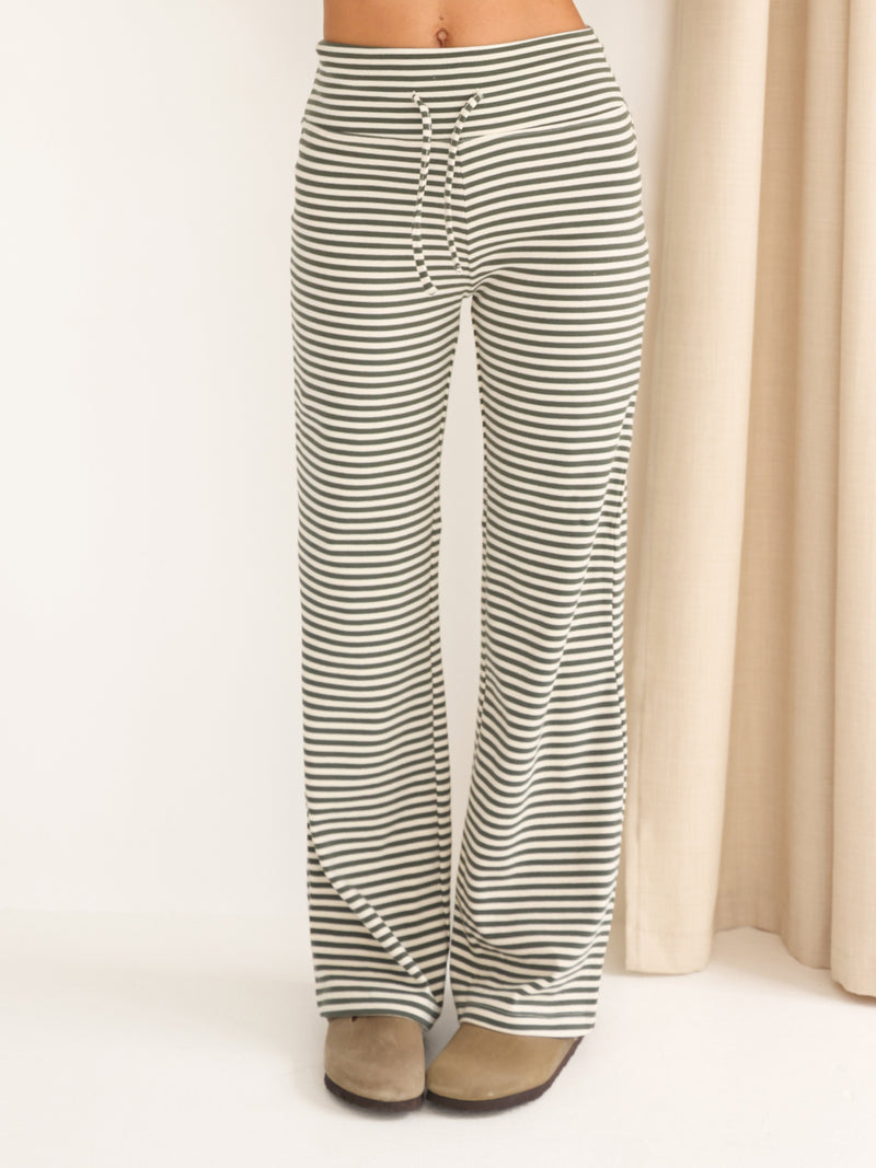 Siena Stripe Trousers - Green Stripe