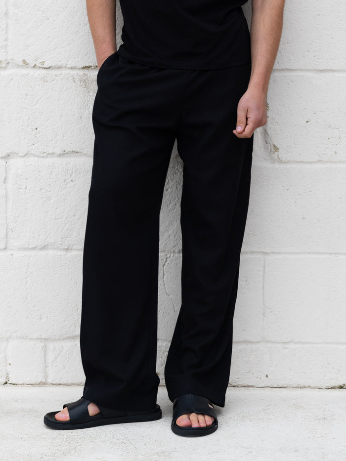 Freddie Relaxed Linen Trousers - Black