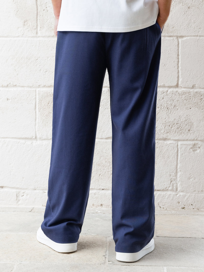 Freddie Relaxed Linen Trousers - Navy