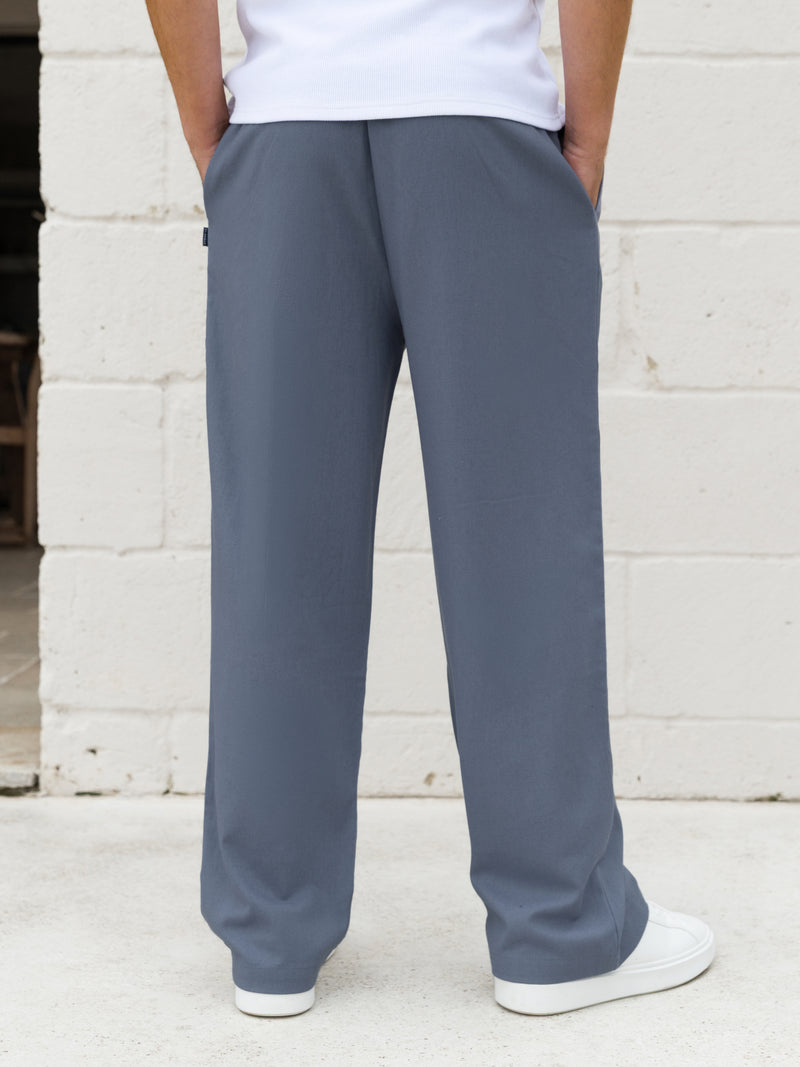 Freddie Relaxed Linen Trousers - Blue