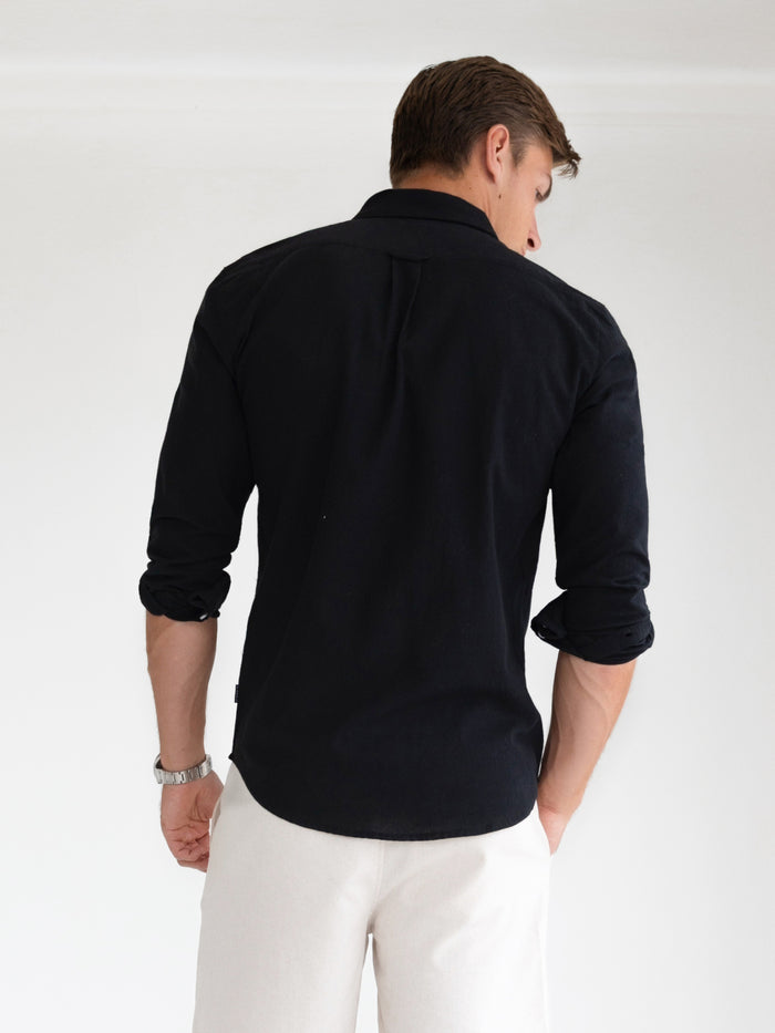 Rowan Long Sleeve Cotton Shirt - Black
