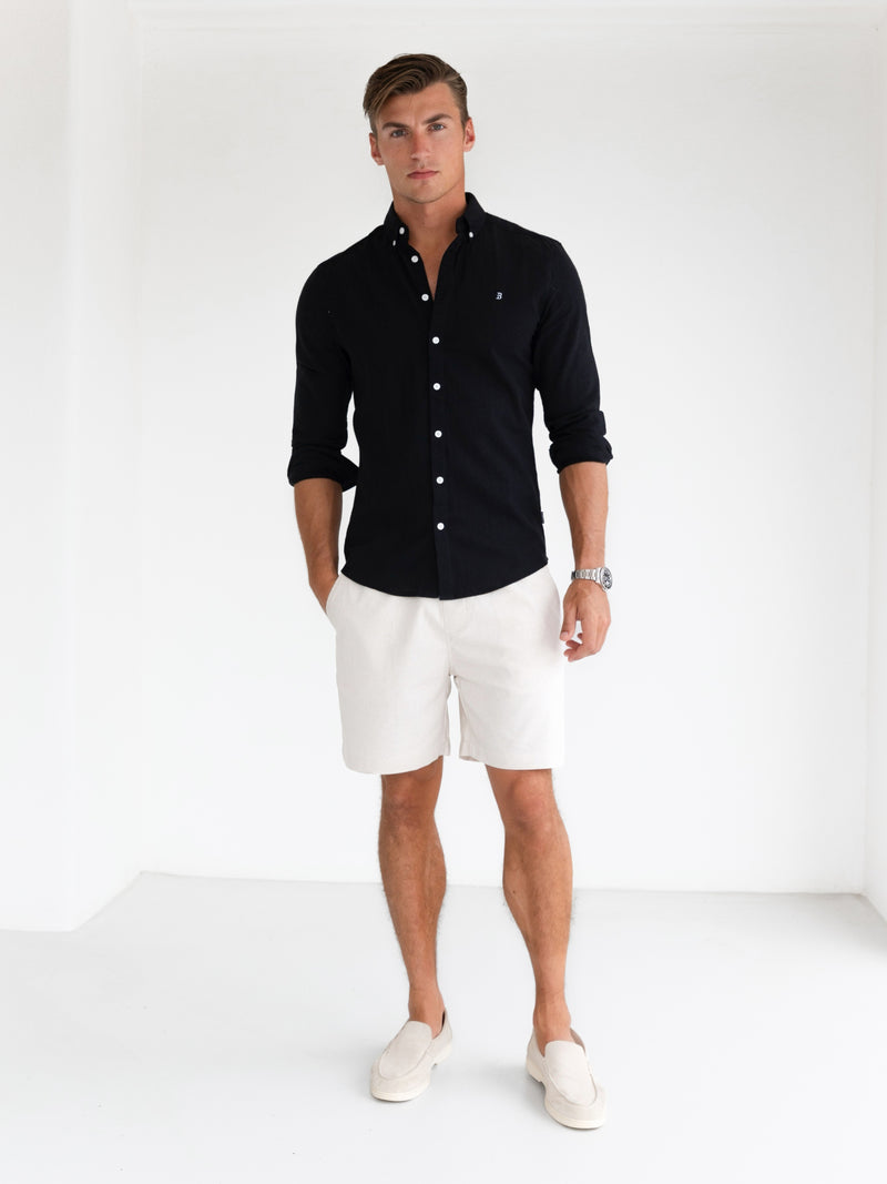 Rowan Long Sleeve Cotton Shirt - Black