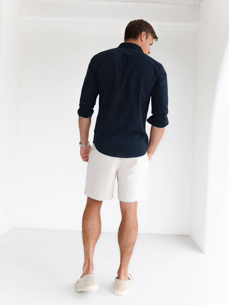 Rowan Long Sleeve Cotton Shirt - Dark Navy