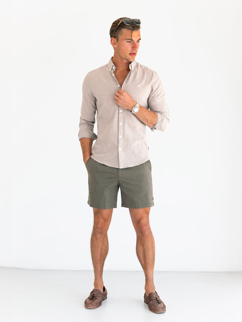Rowan Long Sleeve Cotton Shirt - Sand