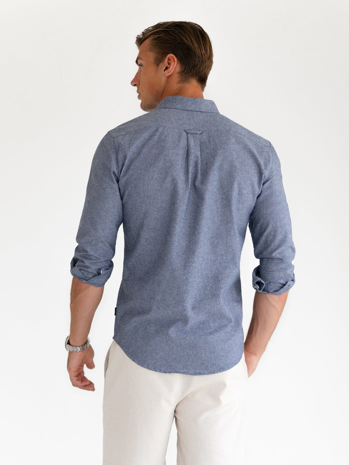 Rowan Long Sleeve Cotton Shirt - Washed Navy
