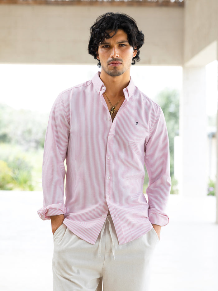 Conrad Long Sleeve Stripe Shirt - Pink